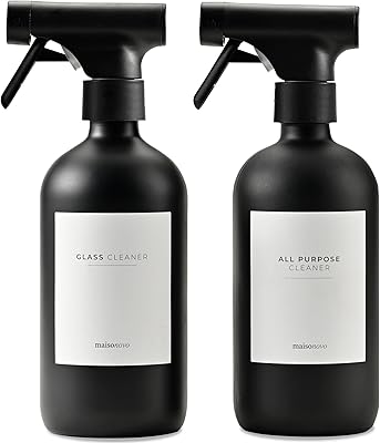 MaisoNovo Glass Spray Bottle Set - 16.9 fl oz Black x 2
