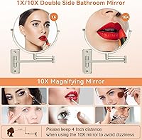 AumVum 8″ Extendable Bathroom Mirror with 1X/10X Magnification — image 2