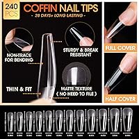 Gellen Gel Nail Kit Coffin 240pcs Nail Tips Extension Set — image 3