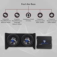 Rockville RV8.2A Dual 8″ 800W Subwoofers + 1200W Mono Amp Car Audio Kit — image 2