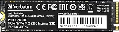 Verbatim 256GB SSD Vi3000 PCIe NVMe M.2 2280