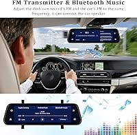 AMprime RM 9.66-inch Mirror Dash Cam with Wireless CarPlay & Android Auto — image 4