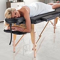 Masajeo Portable Massage Table, 3-Section, Black — image 5
