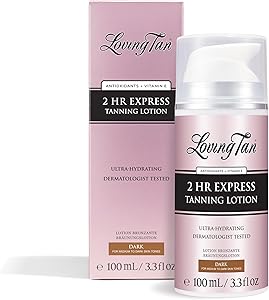 Loving Tan 2 Hr Express Self Tanning Body Lotion, Dark - 3.3 fl oz