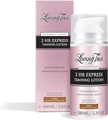 Loving Tan 2 Hr Express Self Tanning Body Lotion, Dark - 3.3 fl oz