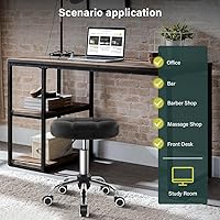 BFTOU Black Minimalist Swivel Stool with Wheels — image 3