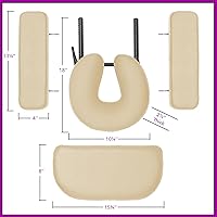 Saloniture Professional Portable Bi-Fold Memory Foam Massage Table - Cream — image 5