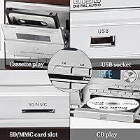 MUSITREND 10-in-1 Record Player with Bluetooth, CD, Cassette, AM/FM Radio — image 6