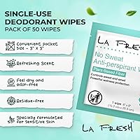 La Fresh Travel Lite Antiperspirant and Body Wipes - 50 Individually Wrapped Deodorant Wipes — image 2