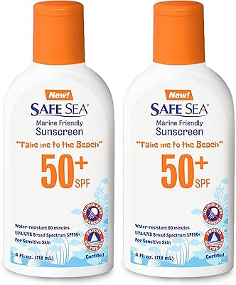 Safe Sea Jellyfish Sting-Blocking Sunscreen SPF 50+ 4oz (Pack of 2)