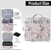Buruis Double-Layer Nail Polish Organizer Bag, Flamingo — image 3