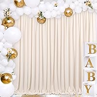 B-COOL Ivory Backdrop Curtains 2 Panels 5ft x 8ft — image 1