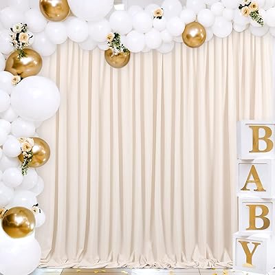 B-COOL Ivory Backdrop Curtains 2 Panels 5ft x 8ft