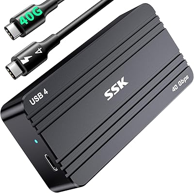 SSK M.2 NVMe SSD Enclosure 40Gbps USB4, 8TB