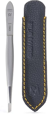 GERmanikure Slanted Tweezers in Leather Case