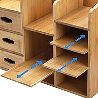Coloch Bamboo Makeup Organizer with Drawers — image 5