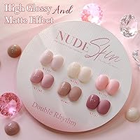 Double Rhythm 6 Pcs 15 ML Gel Polish Set - Light Dark Nude Pink Beige-T6-17 — image 9