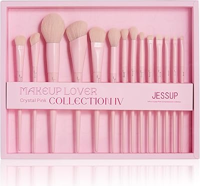 Jessup 14-Piece Pink Makeup Brush Set