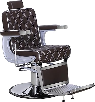 BarberPub Heavy Duty Vintage Barber Chair 3825 - Brown