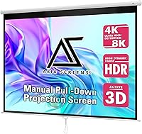 Akia Screens 100-inch Manual Pull Down Projector Screen — image 1
