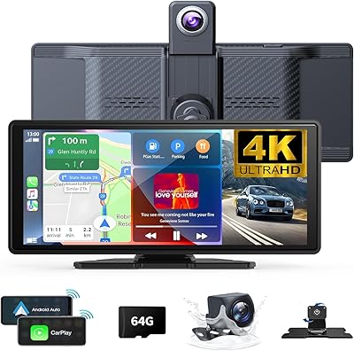 Antika A8 Wireless CarPlay Screen 10.26″ 4K with Dash Cam & Backup Camera