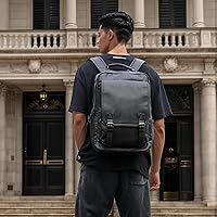 MOYYI Leather Backpack 15.6 Inch Laptop Black — image 6