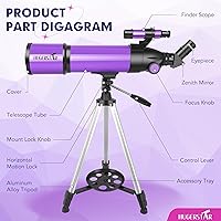 HUGERSTAR 80600Purple 80mm Refractor Telescope — image 6