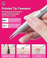GlamTweeler Expert Slant and Point Tip Tweezer Set - Sparkle Baby Pink + Silver — image 4