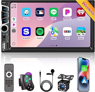 Nideocion 7-inch Wireless Apple CarPlay & Android Auto Car Stereo