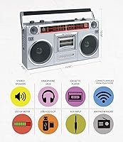 Riptunes RACR510BT Retro Bluetooth Boombox Cassette Player — image 2