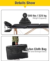 Masajeo Professional Portable Massage Table 84″ Black — image 7