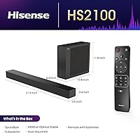 Hisense HS2100 2.1 Ch Sound Bar with Wireless Subwoofer — image 2
