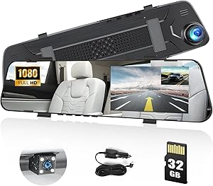 AMprime Mirror Dash Cam with 1080P Front and Rear Cameras Review