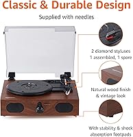 Amazon Basics Desktop Turntable TT603BT with Bluetooth and Built-in Speakers — image 3