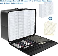 Tamfile Fireproof Photo Storage Box with 18 Clear Photo Cases — image 2