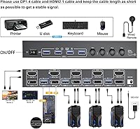 KCEVE KVM Switch 2 Monitors 4 Computers HDMI + DisplayPort — image 2