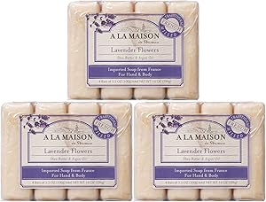 A LA MAISON Lavender Aloe Bar Soap (4 Bars, 3.5 oz)