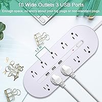 Richtmall 2 Prong Power Strip with USB Ports and Surge Protection — image 2