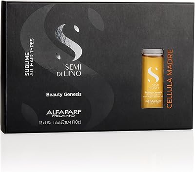 ALFAPARF MILANO Semi di Lino Sublime Cellula Madre Beauty Genesis Vials - Argan Ampoules for Radiant and Healthy Hair (12 Vials)