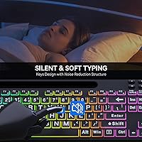 MARVO WK712 Large Print Backlit Keyboard — image 6