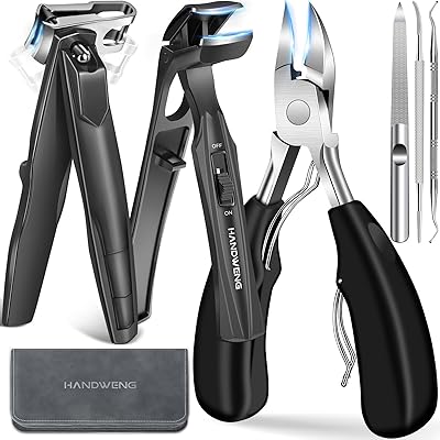 HANDWENG Toenail Clippers for Seniors Thick Nails 6-in-1 Set