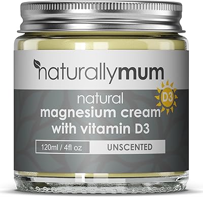 NaturallyMum Magnesium Cream with Vitamin D3 4 Fl Oz
