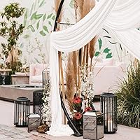 LINXTAR Ivory Wedding Arch Draping Fabric 2 Panels 30″ x 18FT — image 6