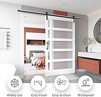 EaseLife 48″ x 84″ Glass Barn Door with 8FT Sliding Hardware Kit — image 2