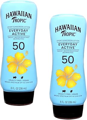 Hawaiian Tropic Everyday Active Sunscreen Lotion SPF 50, 8 fl oz (Pack of 2)