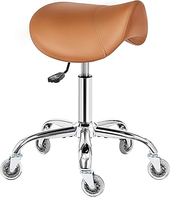 BEWISHOME Rolling Saddle Stool