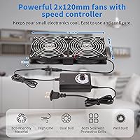 KEYFANCLUB Dual 120mm High CFM Computer Fans with AC Plug — image 3