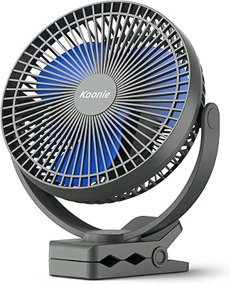 Koonie 10000mAh Rechargeable Portable Clip-on Fan