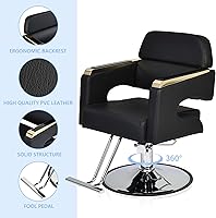 Diophros Barber Chair Black Hydraulic Salon Chair — image 4