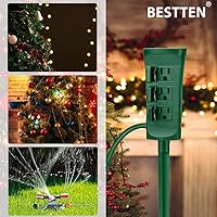 BESTTEN Outdoor Power Stake with 30ft Extension Cord — image 6